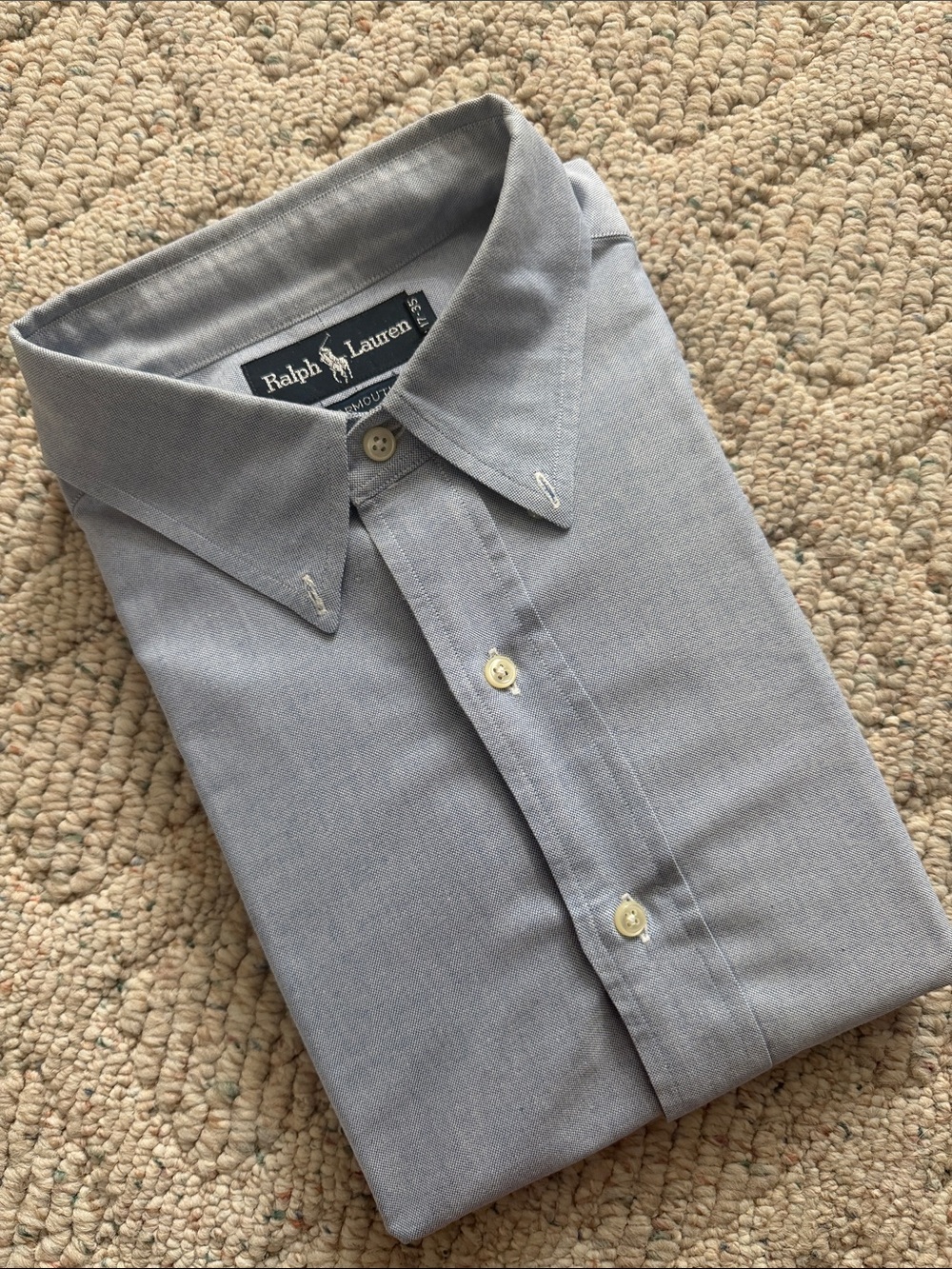 Ralph Lauren Light Gray Oxford Button-Down Shirt